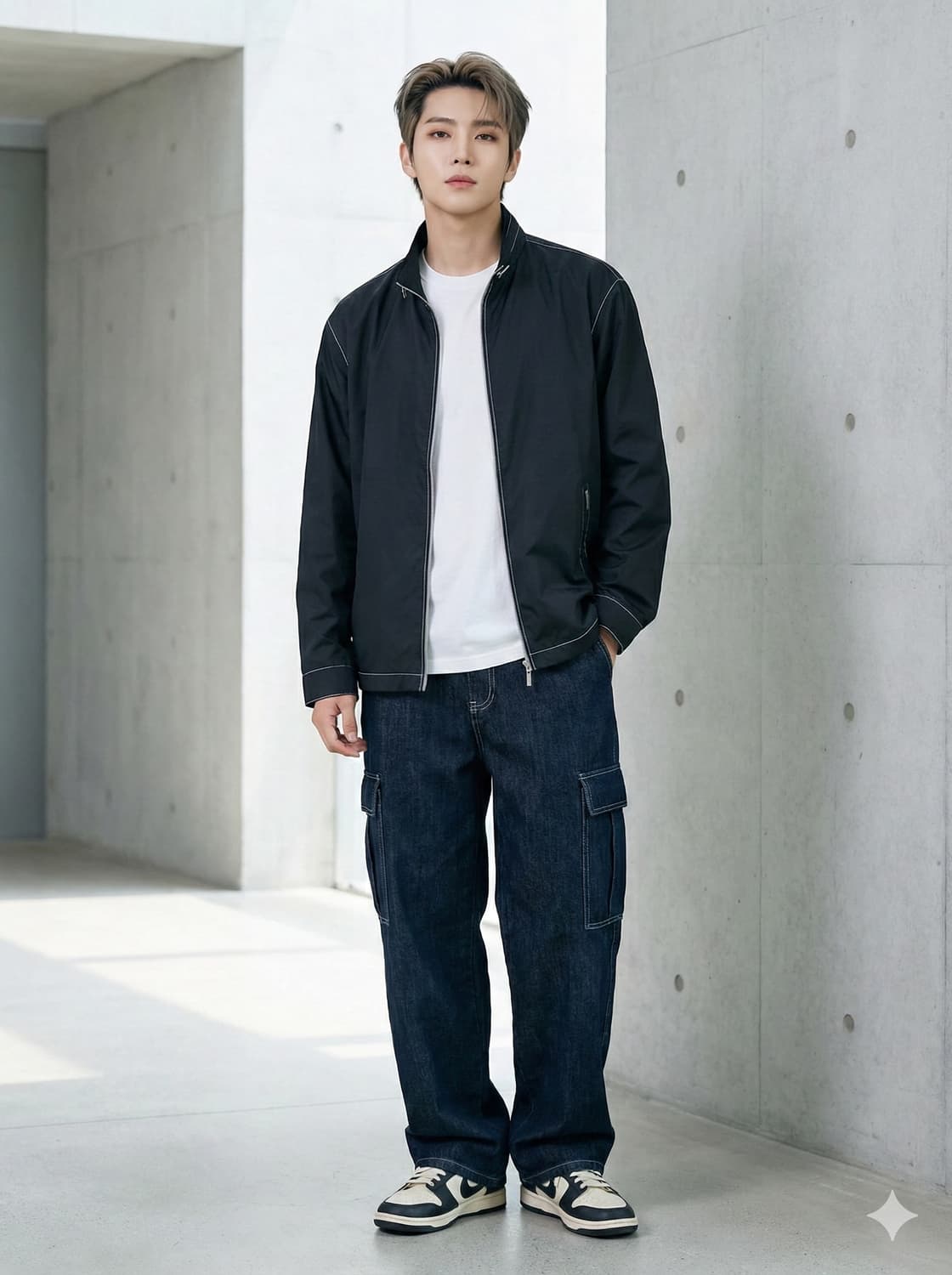 크로커다일 인터내셔널 스티치 포인트 바람막이 자켓 상품이미지1