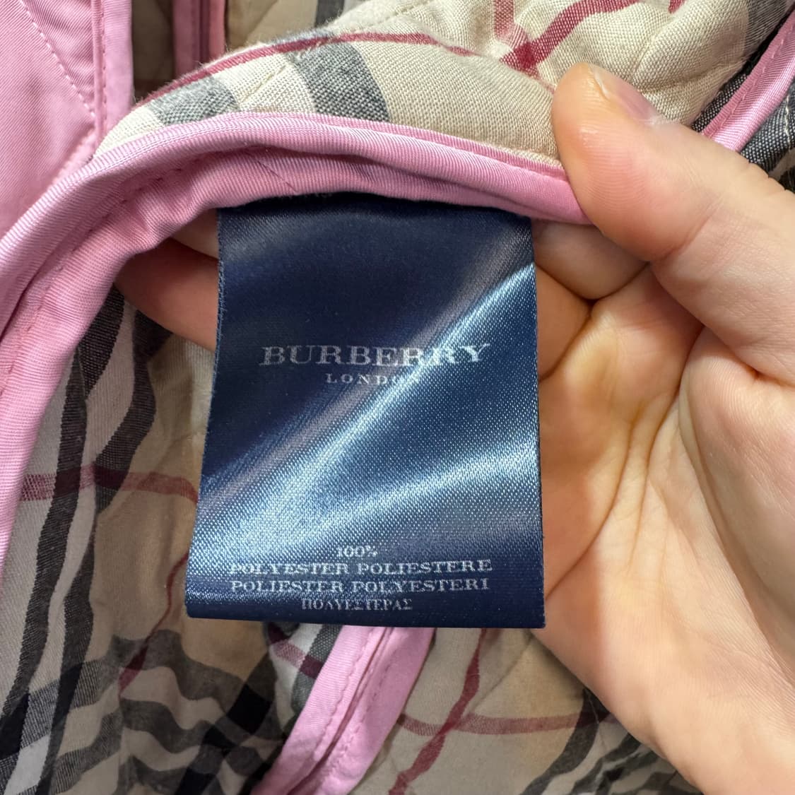 버버리 우먼스 핑크 퀼팅 자켓 made in ENGLAND (L)   상품이미지8