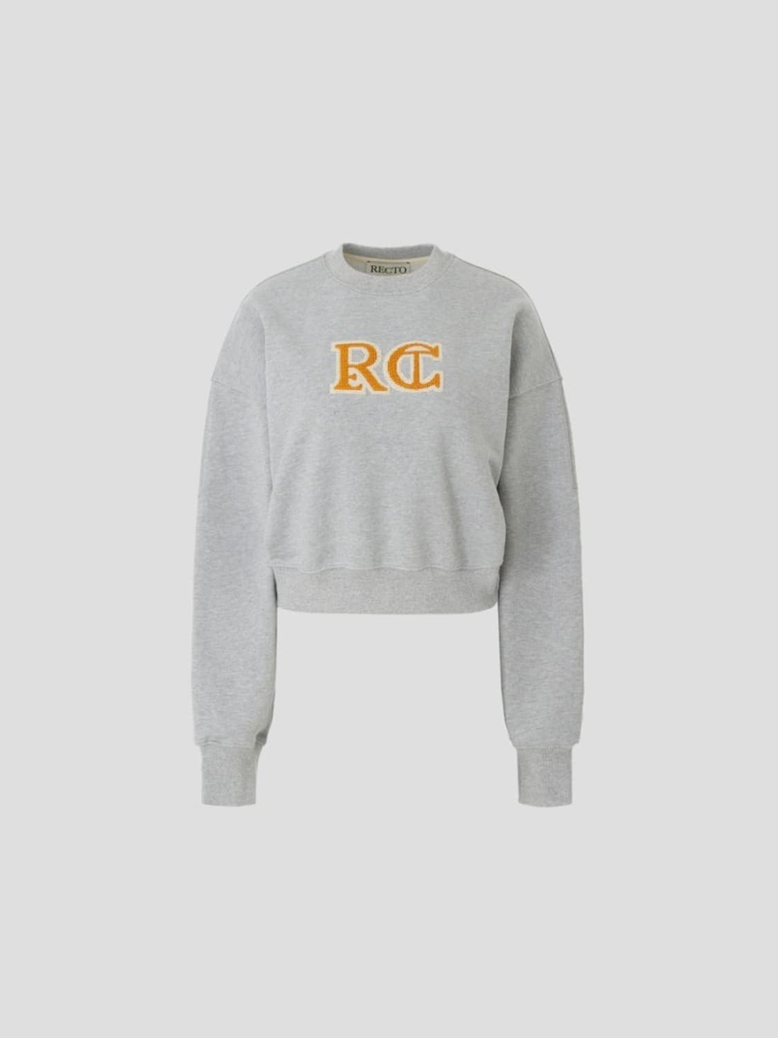 [새상품] 렉토 우먼즈 RC 엠브로이드 로고 자수 클래식 맨투맨 그레이 상품이미지2