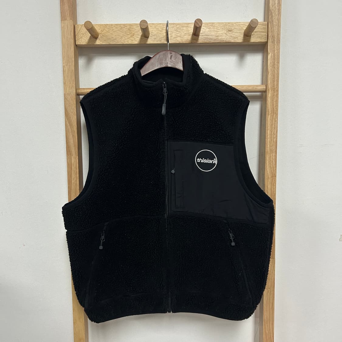 디스이즈네버댓 써클로고 뽀글이 플리스 집업 베스트 상품이미지3