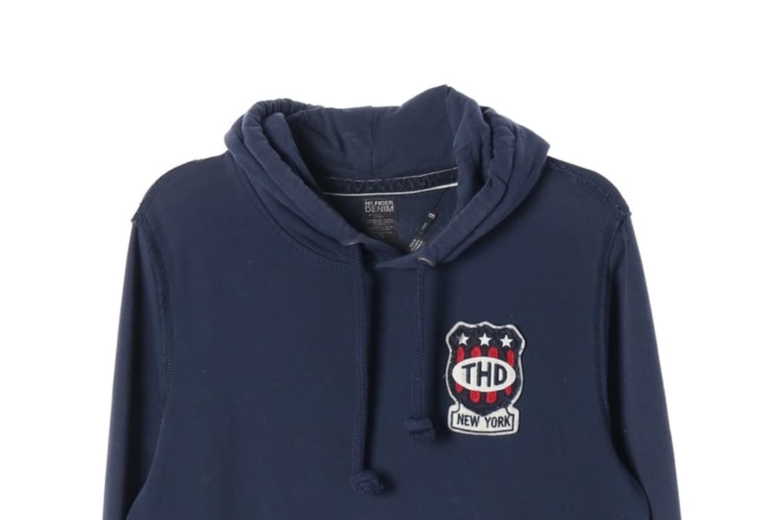타미힐피거 데님 THD 뉴욕 패치 로고 후드티 L 상품이미지3