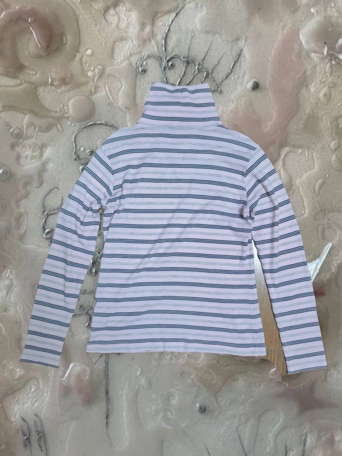 빈티지 아디다스 핑크 스트라이프 목폴라 긴팔 티셔츠 딸기우유 회핑 상품이미지3