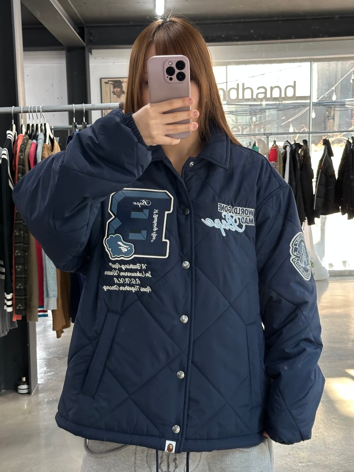 베이프 패치 퀼티드 코치자켓 점퍼 상품이미지4