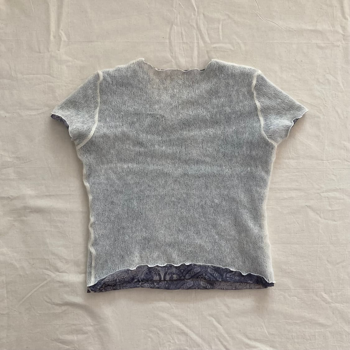 모헤어 페이즐리 레이어드 니트 슬리브리스 상품이미지2