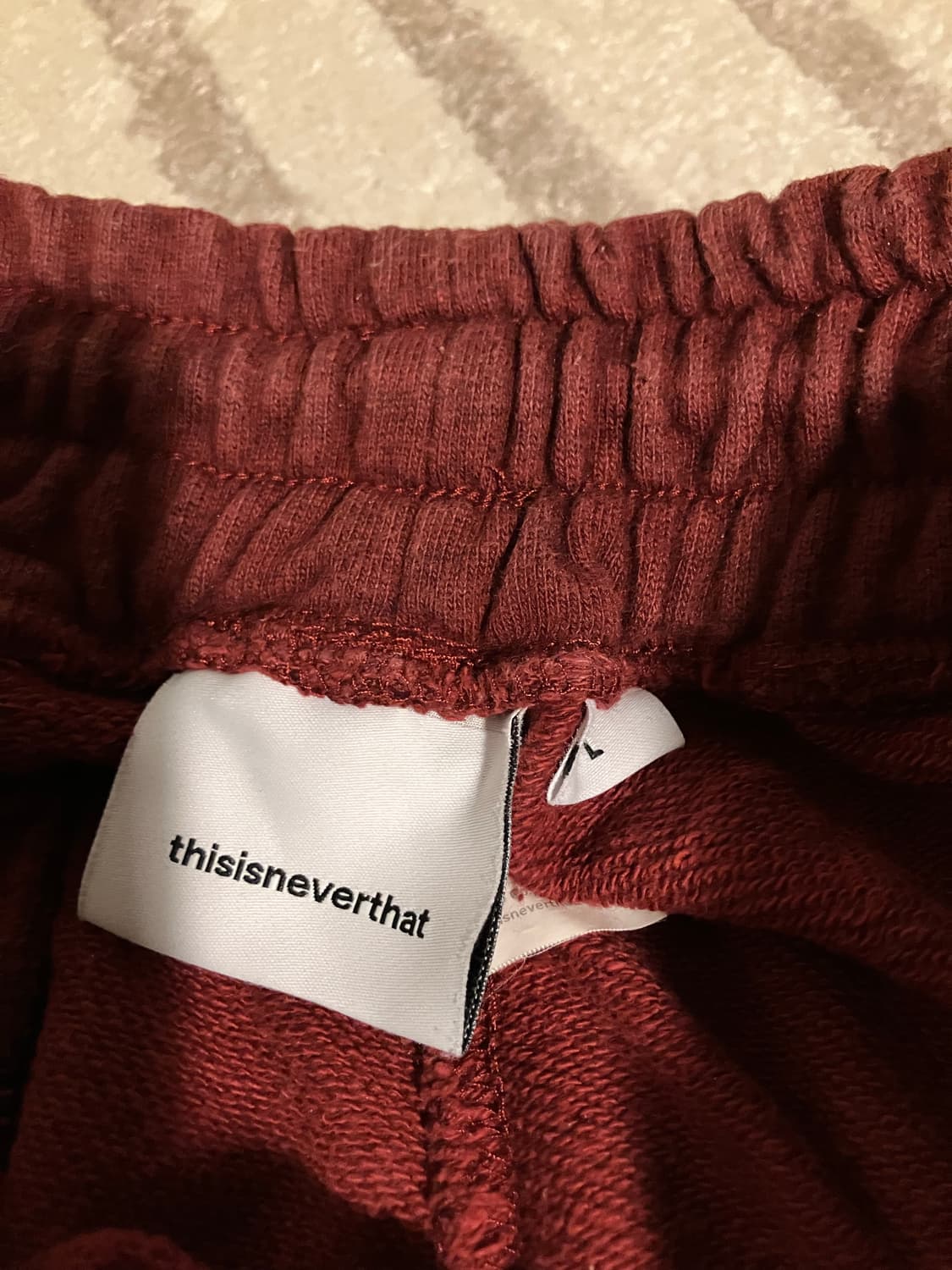 디스이즈네버댓 x 챔피온 스웻팬츠  버건디 L 상품이미지3