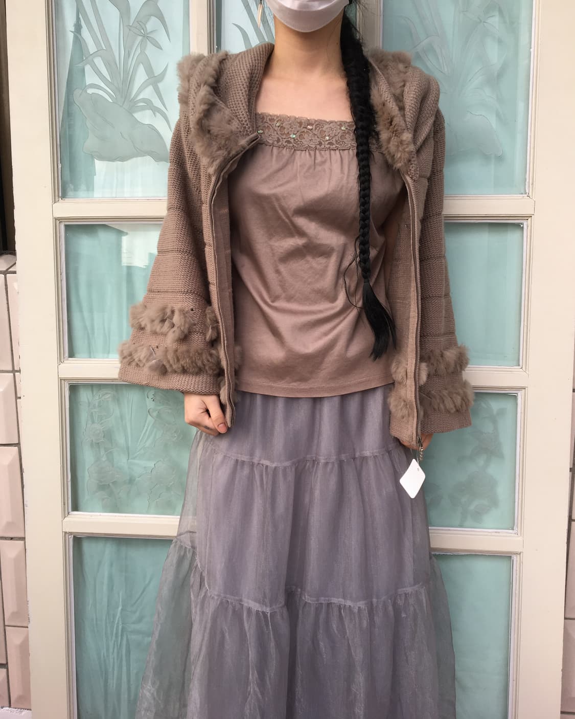 Fur trimming cape 상품이미지6