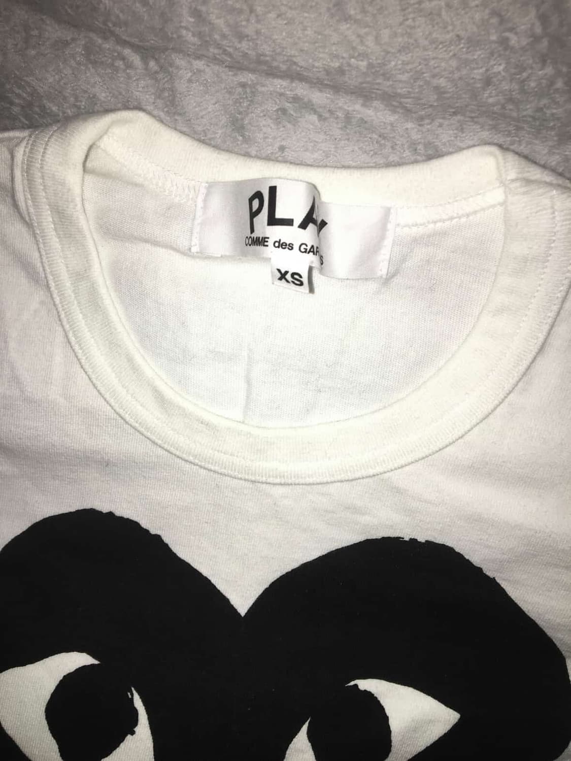 꼼데가르송 블랙 하트 반팔 티셔츠 화이트 xs 상품이미지3