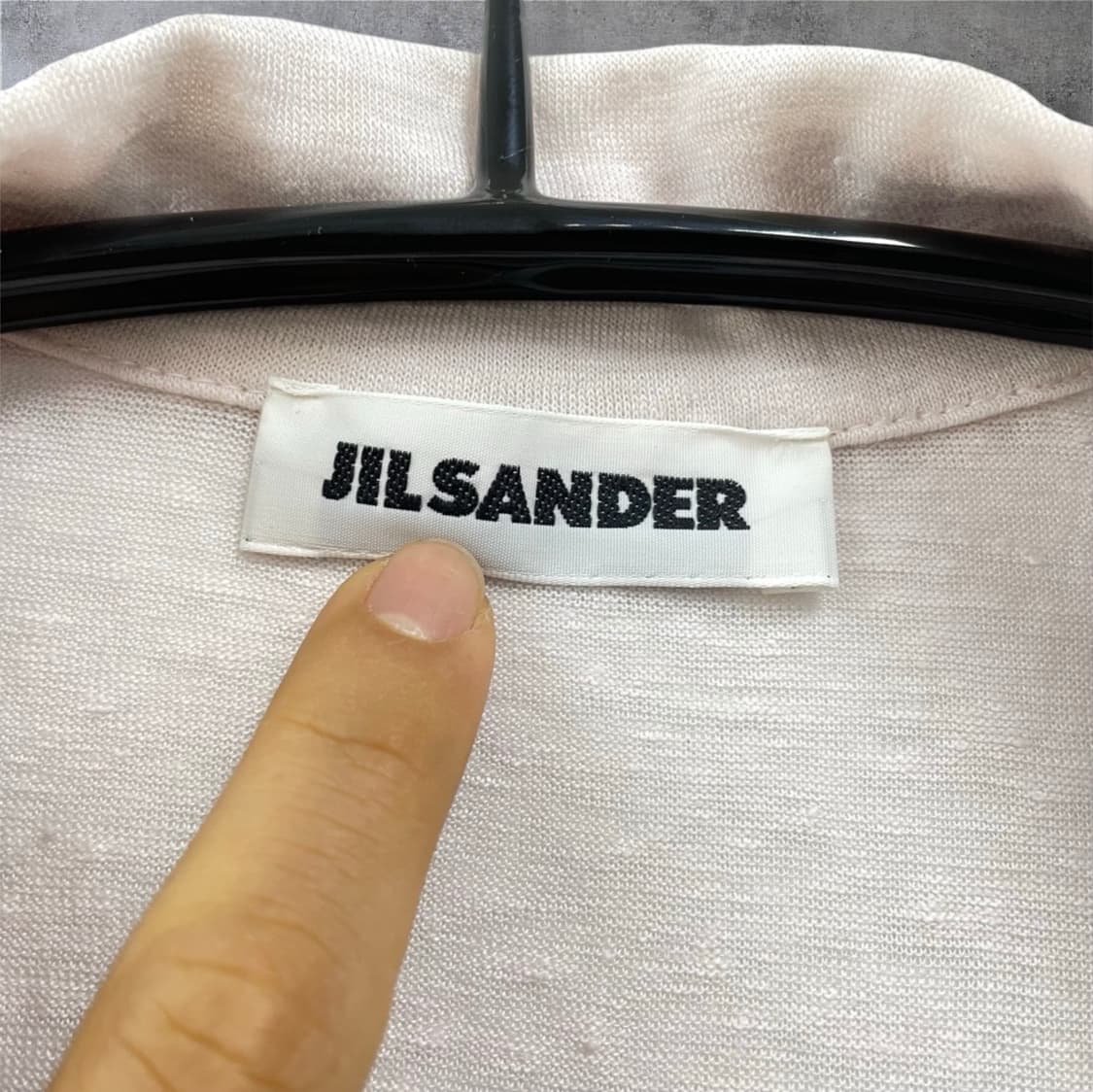 질샌더 Jil Sander 라이트핑크 린넨 오픈카라 반팔 티셔츠 S 상품이미지2