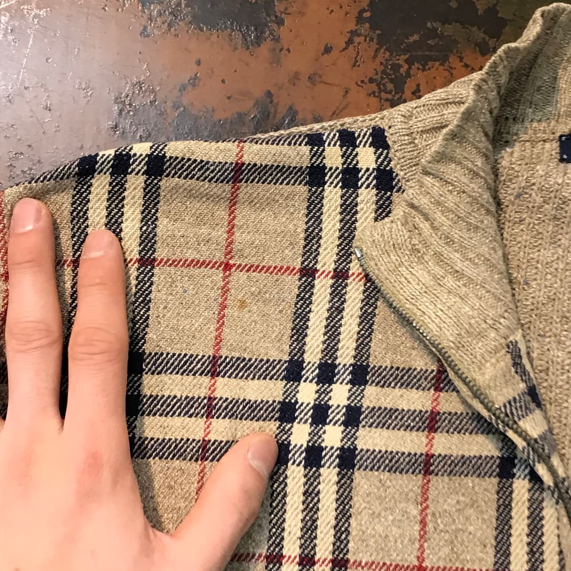 버버리 베이지 노바체크 실크 투웨이 집업 자켓 남성 105 여성 프리 상품이미지4