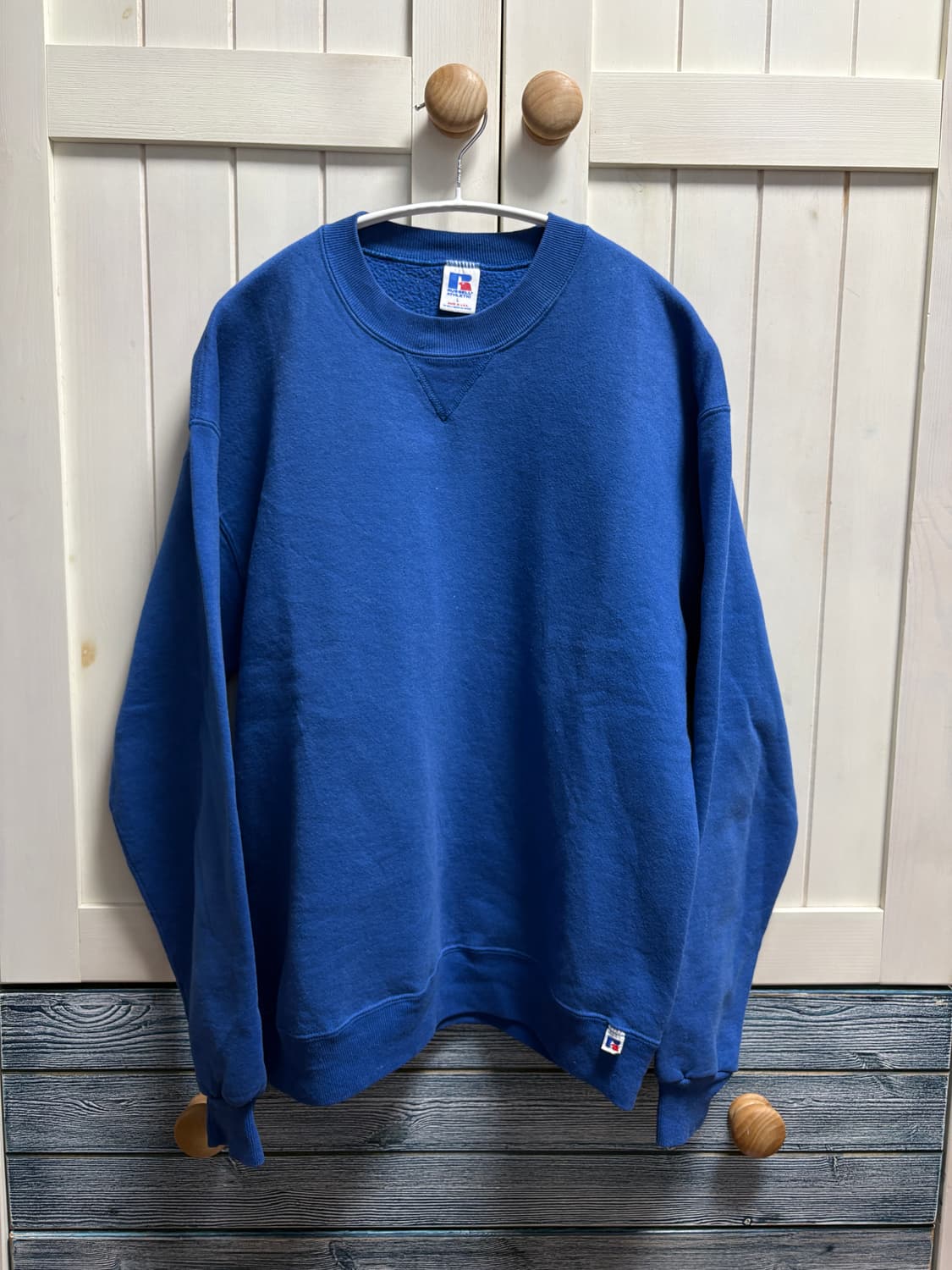 미제 usa 80s 러셀 스웻 맨투맨 블루 L 라지사이즈 상품이미지1