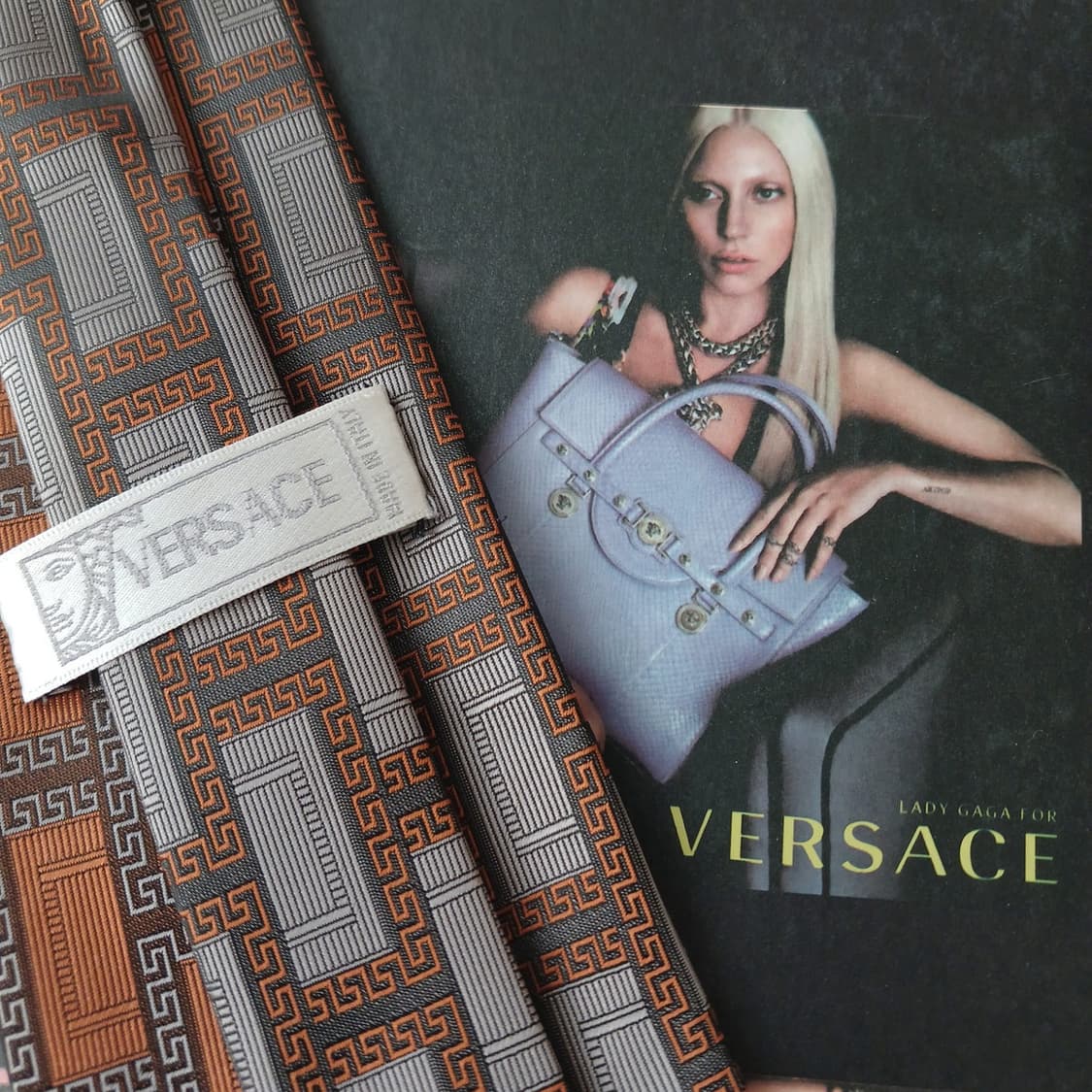 베르사체 실크 브라운 메두사 자수 넥타이 9.6cm A+등급 A19490 상품이미지8