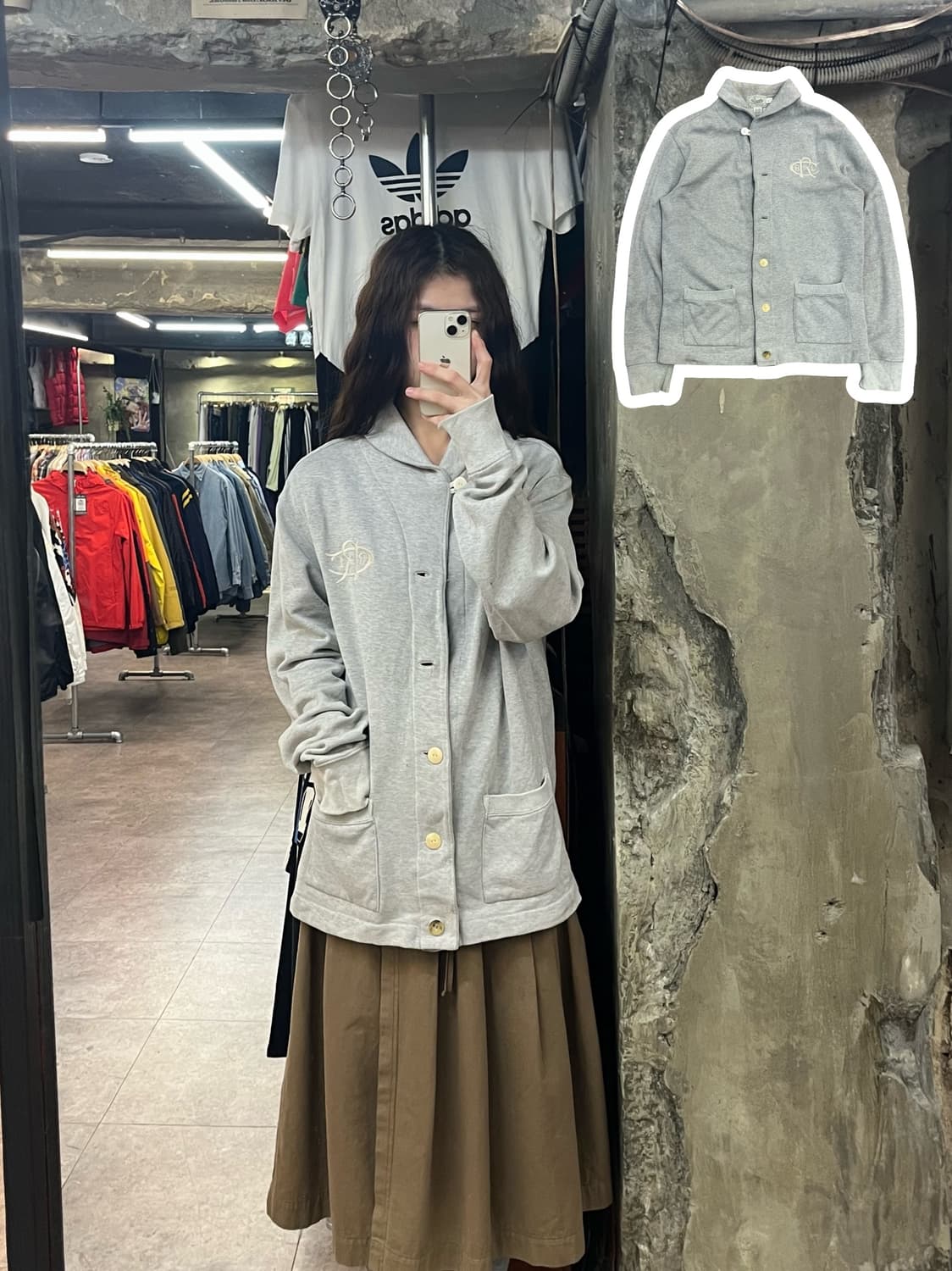 랄프로렌 럭비 가디건 그레이 L #csz2296 상품이미지1