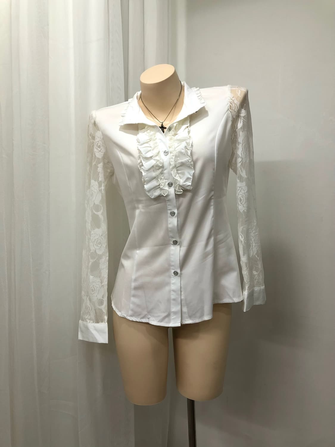 rose sheer frill sleeve blouse 상품이미지1