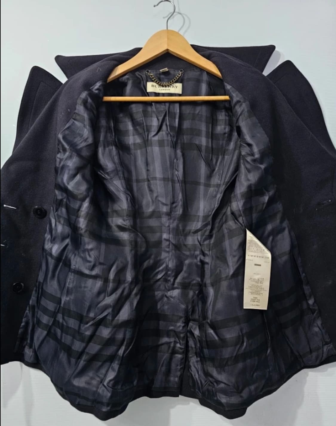 버버리 런던 블랙 더블 코트 UK6 상품이미지5