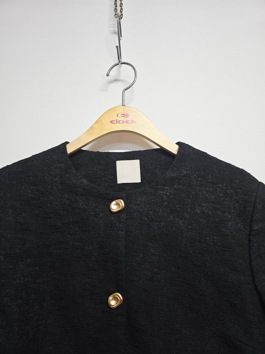 님프 블랙 트위드 크롭 자켓 상품이미지2