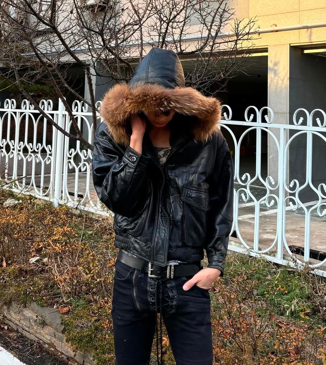 Pe' Pe' Big Hood Fur Leather Jacket 상품이미지4