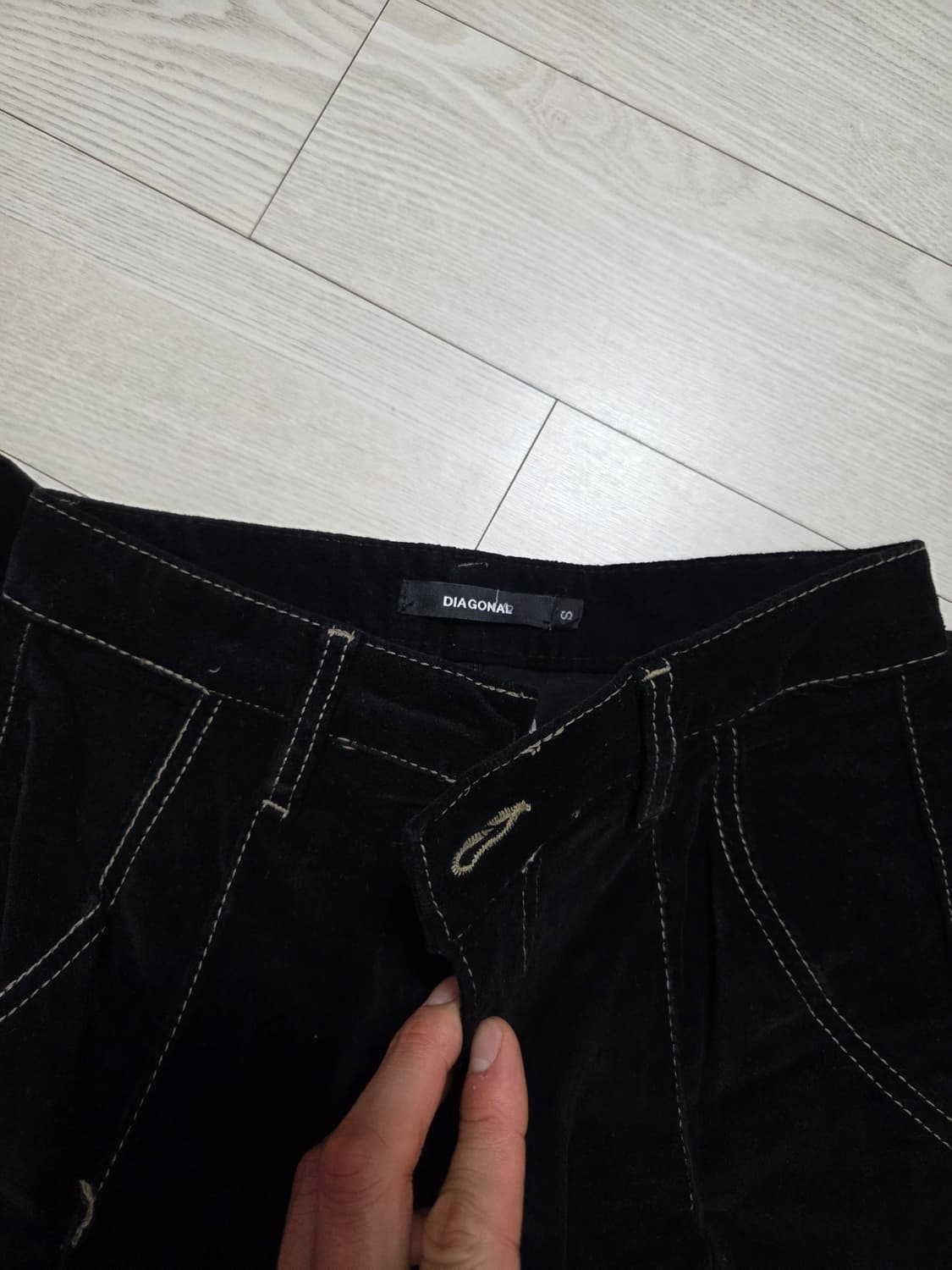 (S)다이애그널 벨벳 팬츠 상품이미지9