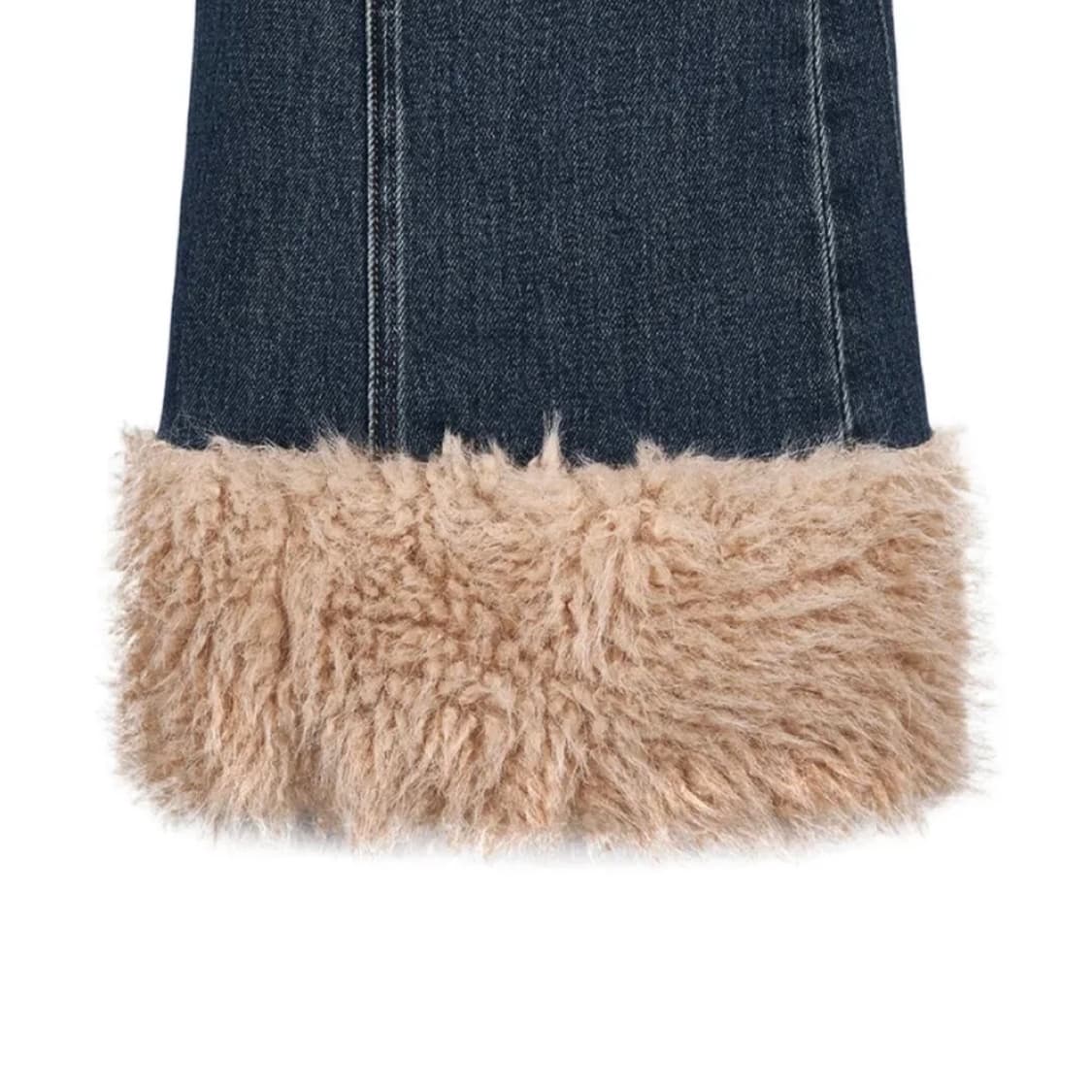 유쓰배쓰 Fur hem denim pants - S 상품이미지3