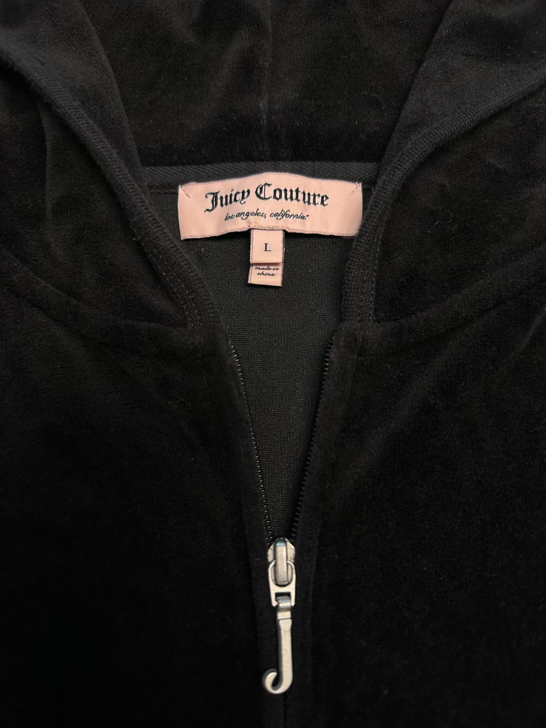 쥬시꾸뛰르 퍼피 블랙 벨벳 후드집업 y2k 갸루 괴짜 펑크 러힙 상품이미지3