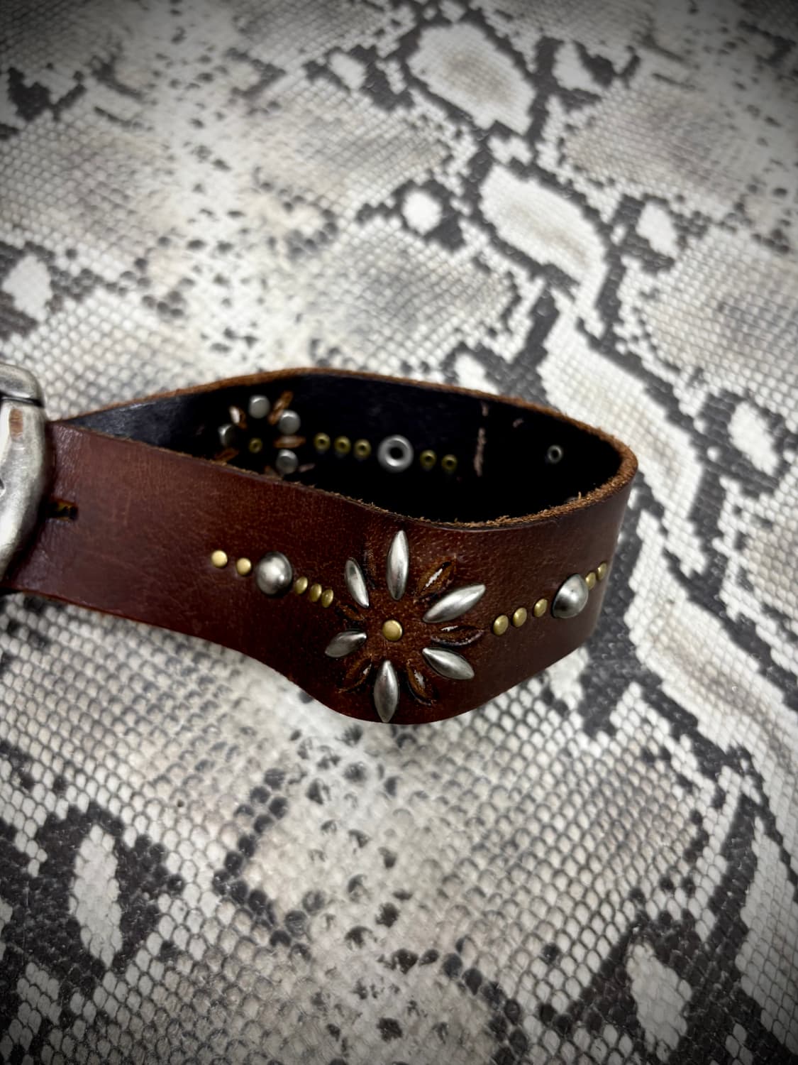 “Vintage” Western Stud Detail Brown Belt 상품이미지4