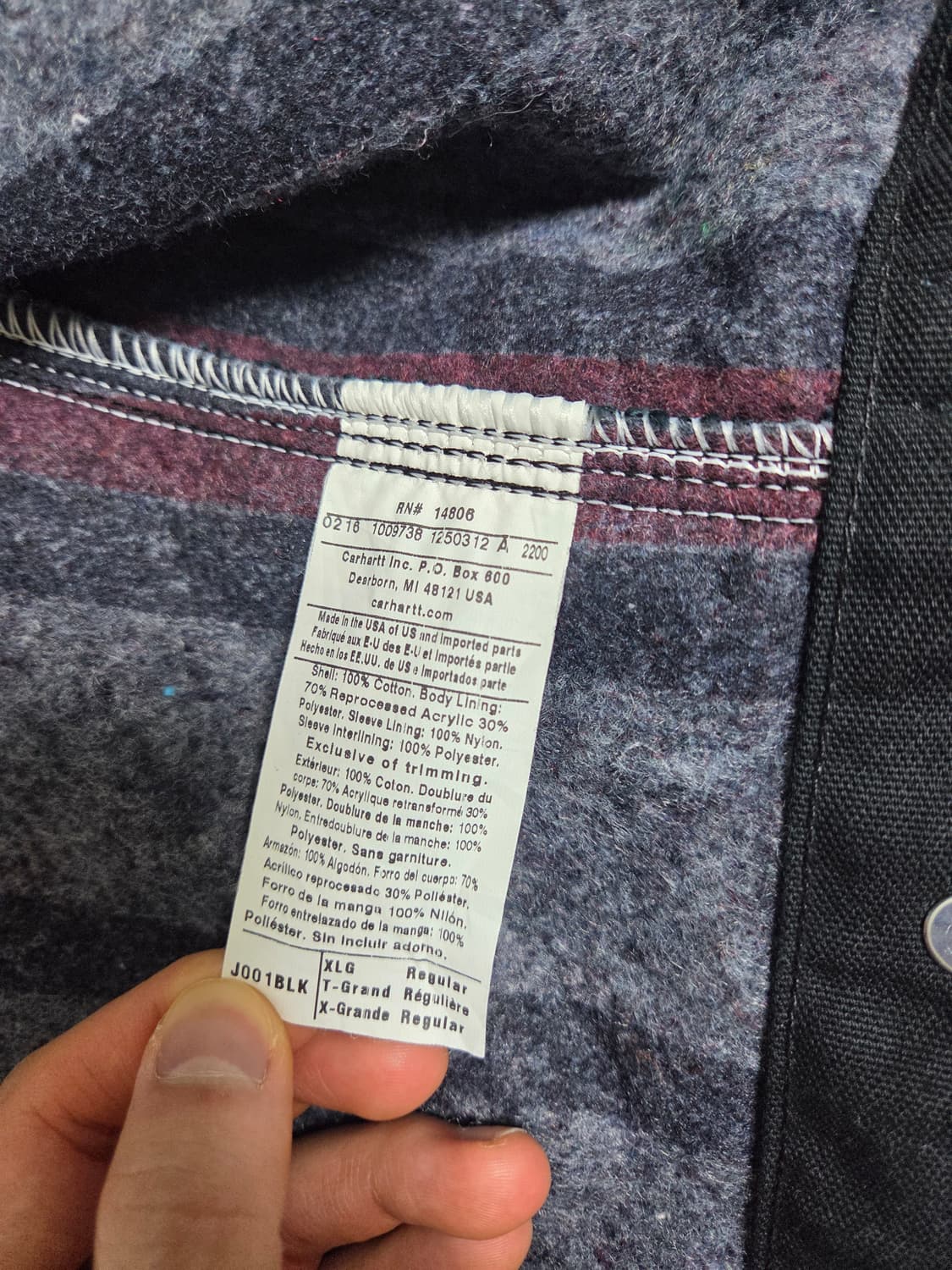칼하트 j001 블랙 XL 상품이미지5