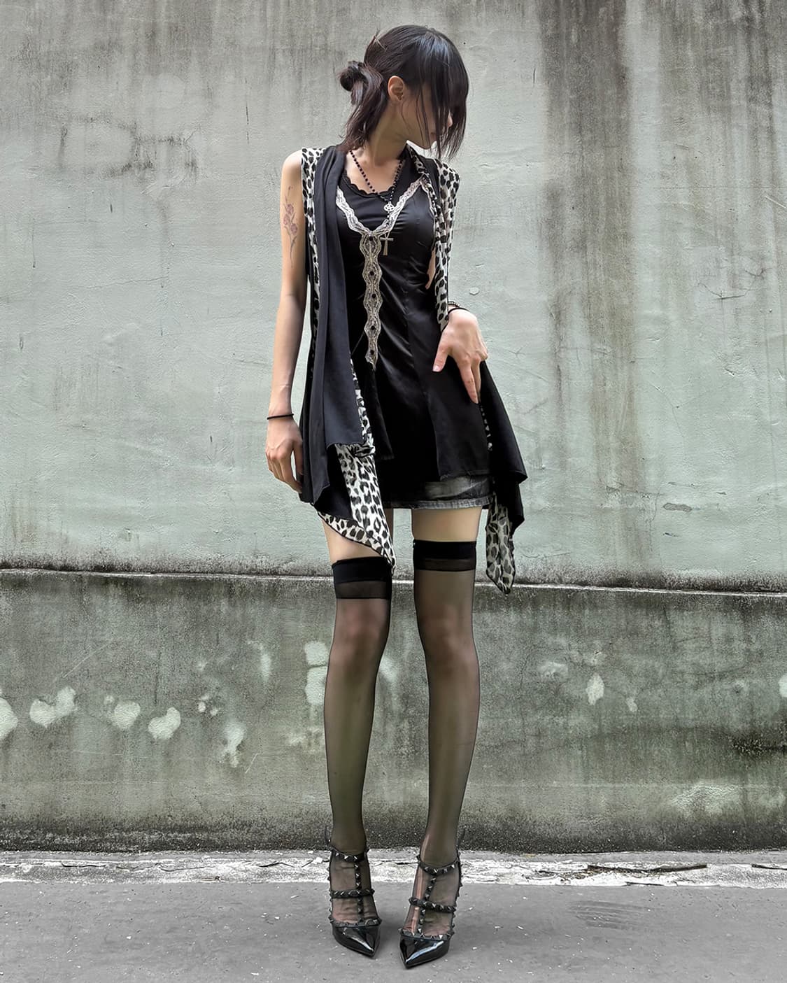 Gyaru Leopard Draped Vest 상품이미지4