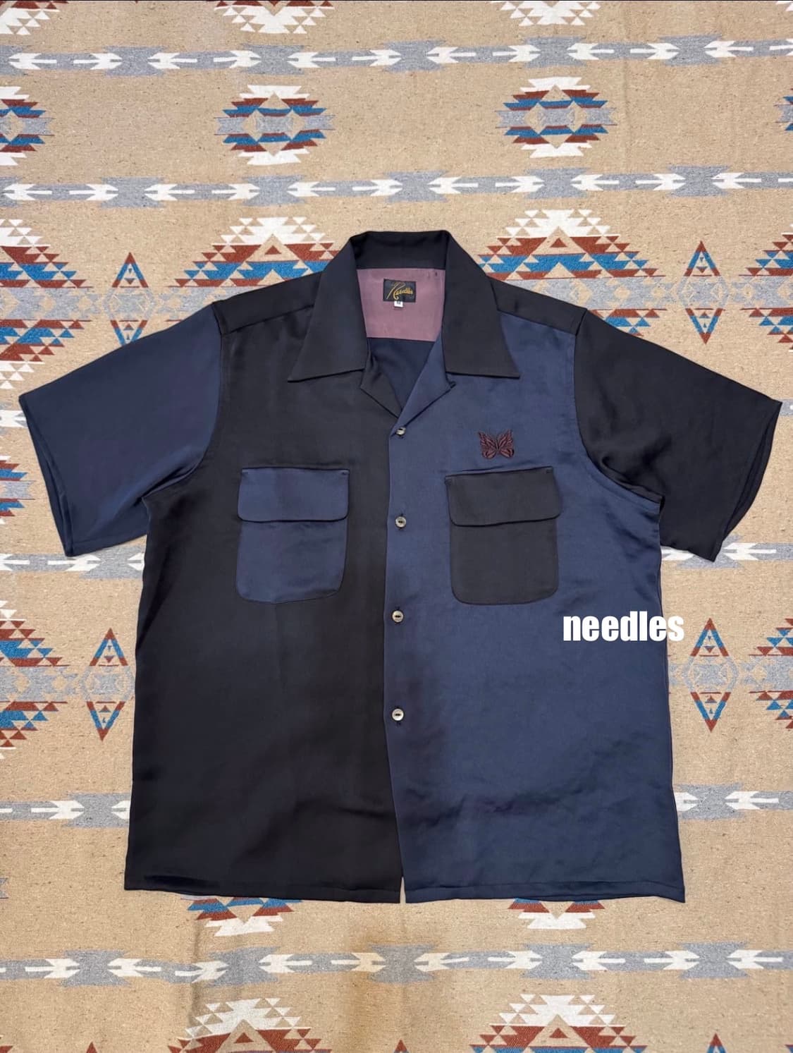 [M] 니들스 x 더 도쿄 사이즈업 사틴 오픈 카라 셔츠 상품이미지1