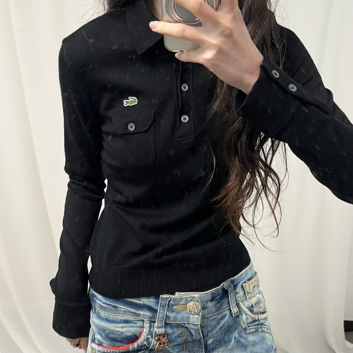 Lacoste Black Collar Knit 상품이미지3