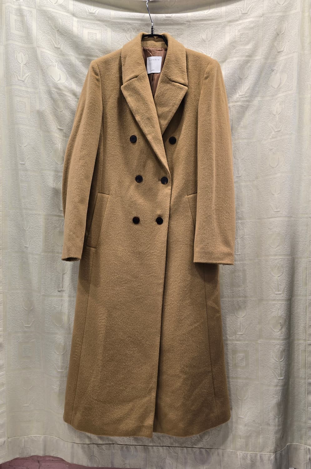 산드로 Sandro 모+캐시미어  더블 브레스트 롱 코트 44~55 상품이미지1