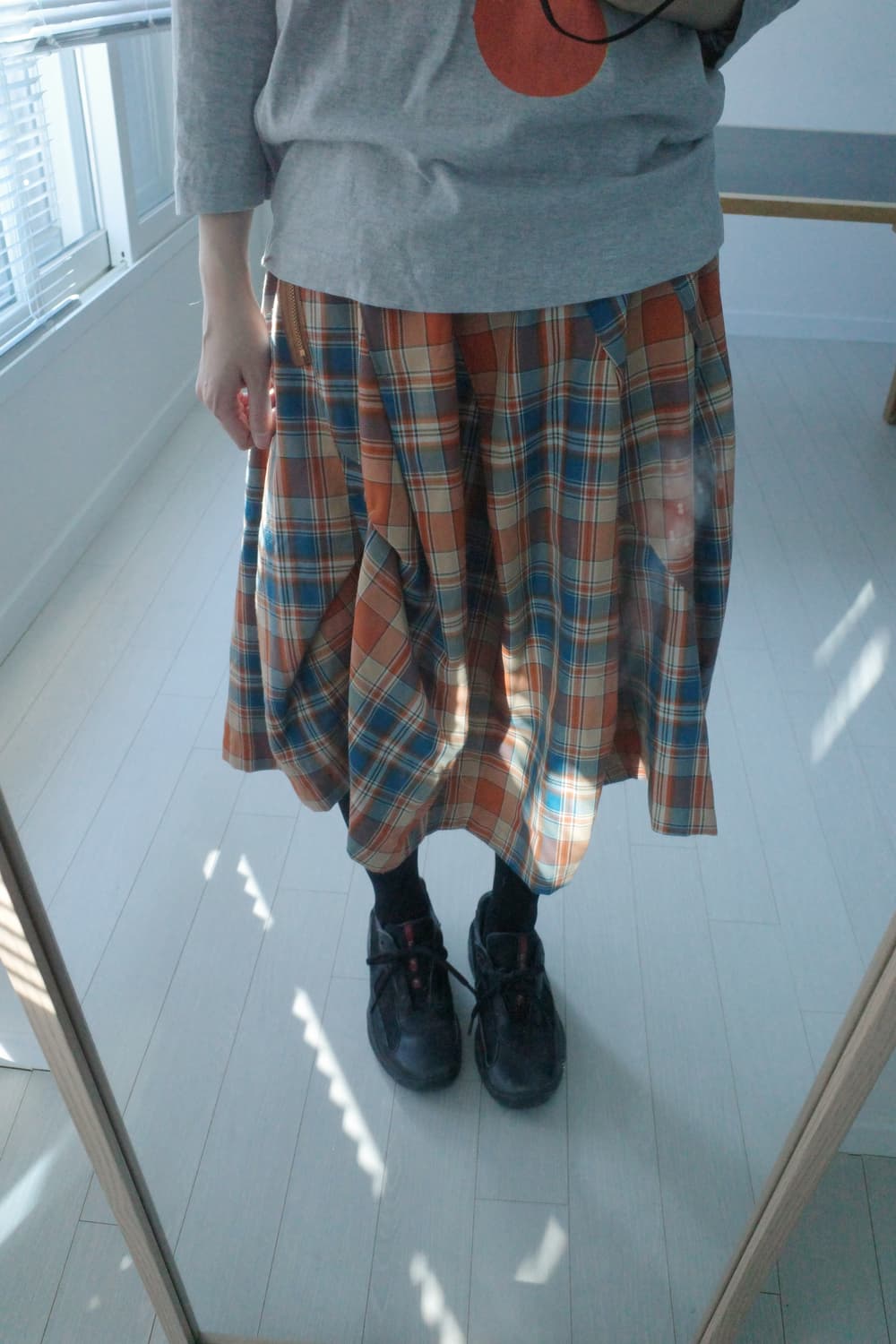 메르시보꾸 체크 스커트 상품이미지5