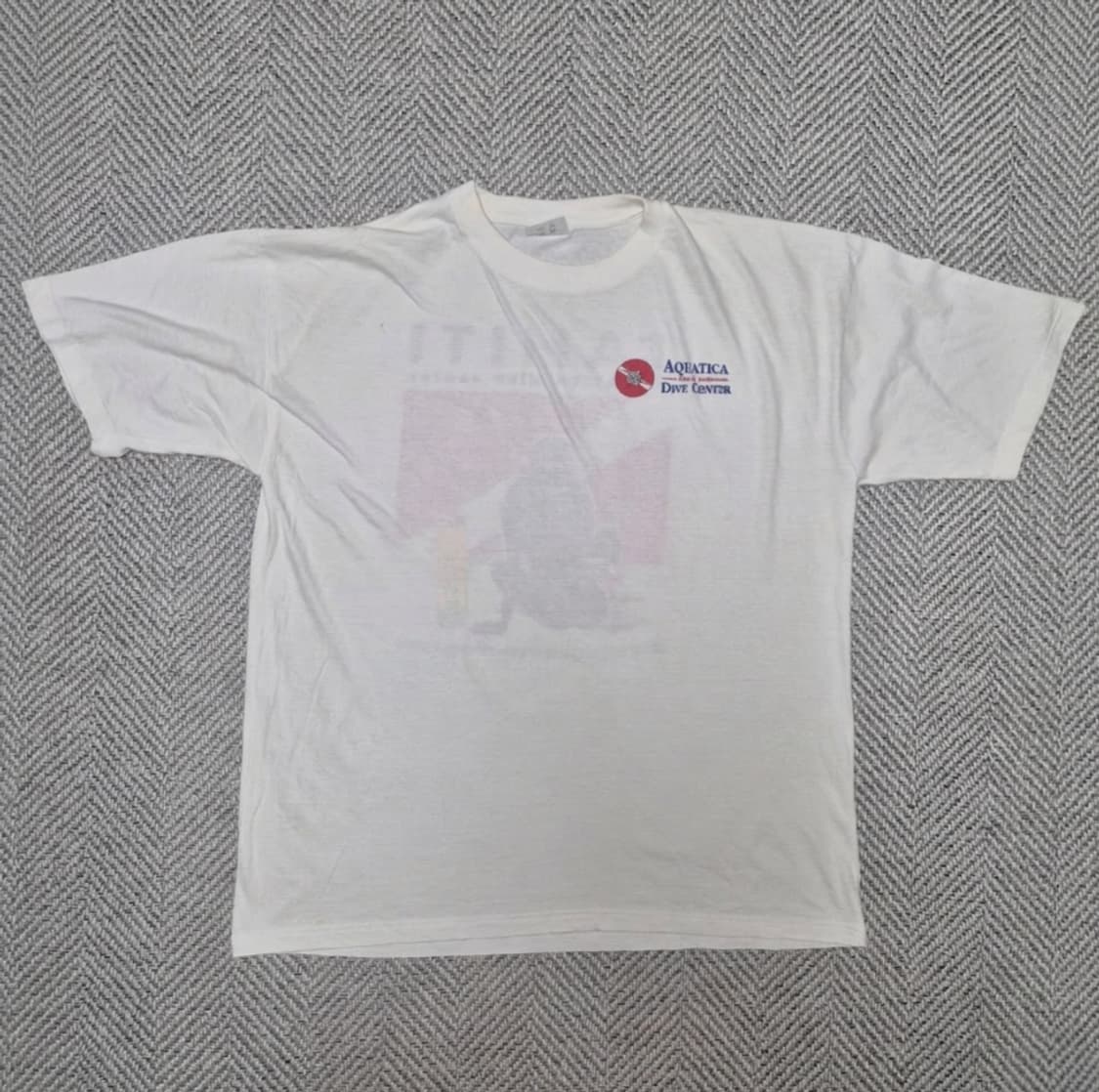 빈티지 TAHITI 서핑 아트웍 티셔츠 (3XL) 상품이미지1