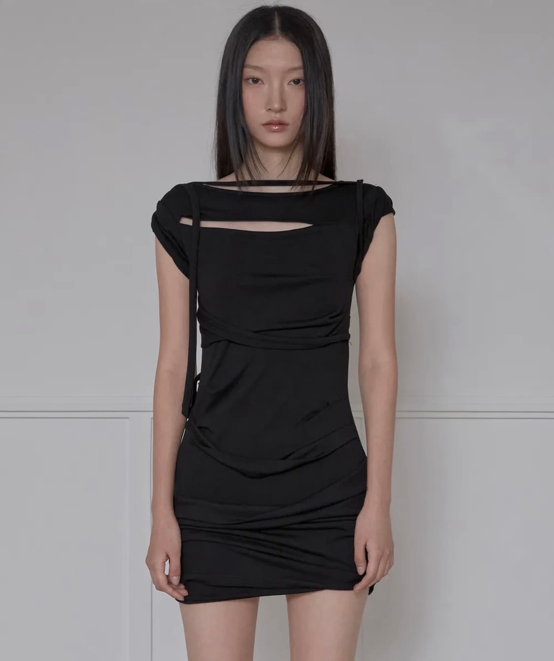 플레어업 원피스 Asymmetrical Draped Strap dress 상품이미지1