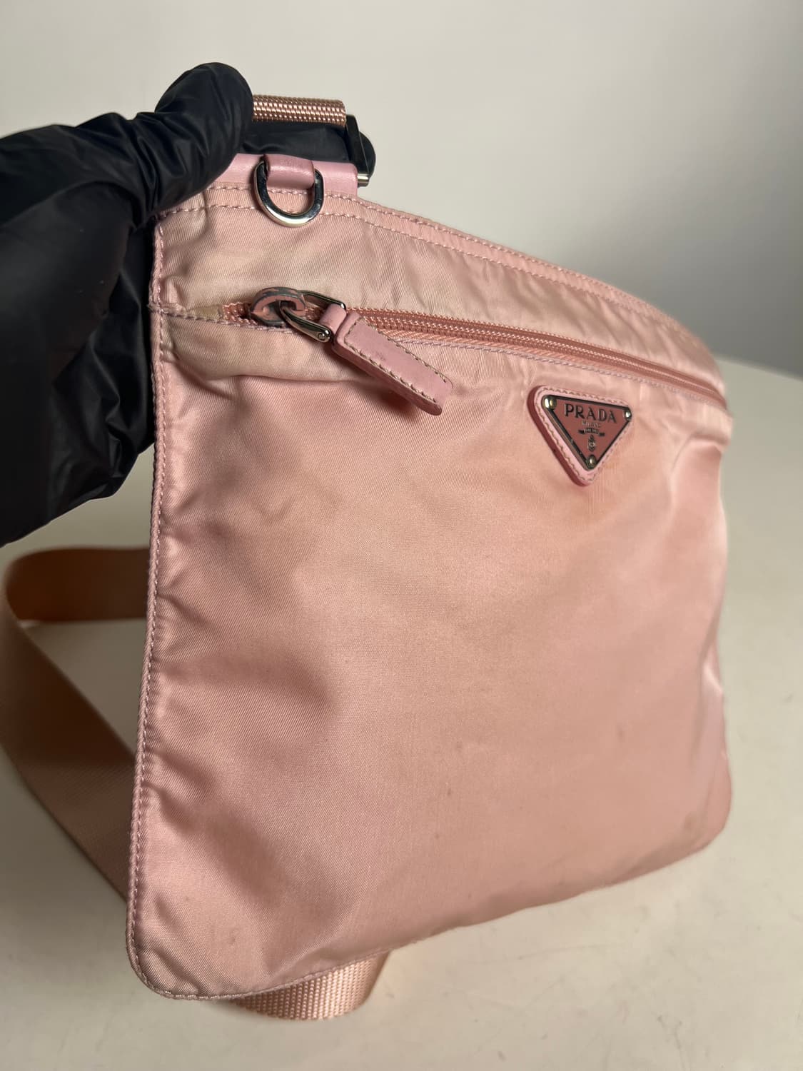 (빈티지) 프라다 베이비핑크 포코노 스퀘어 크로스백 상품이미지7