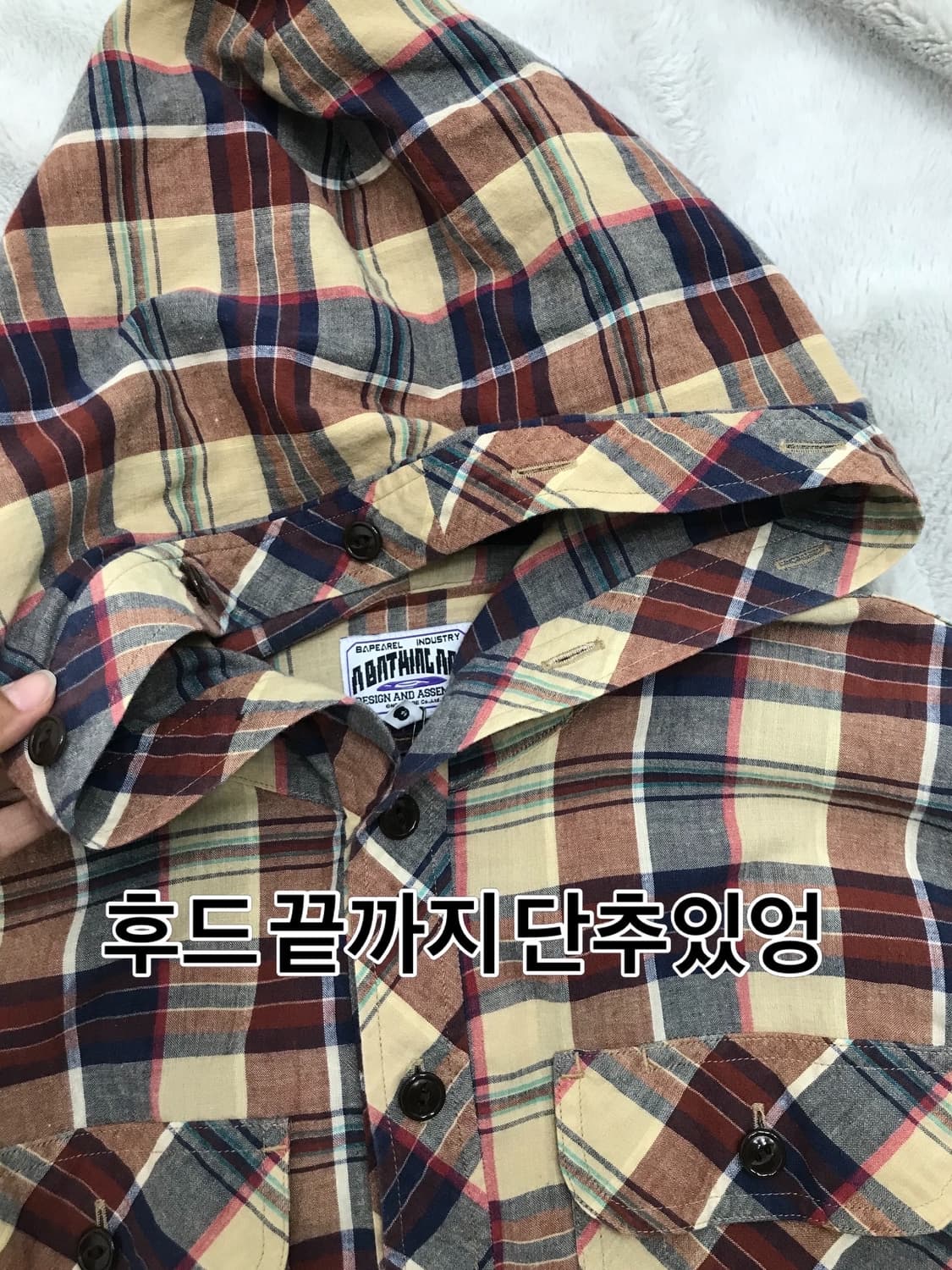 < Bape Check Pattern High Neck Hooded Ja 상품이미지10
