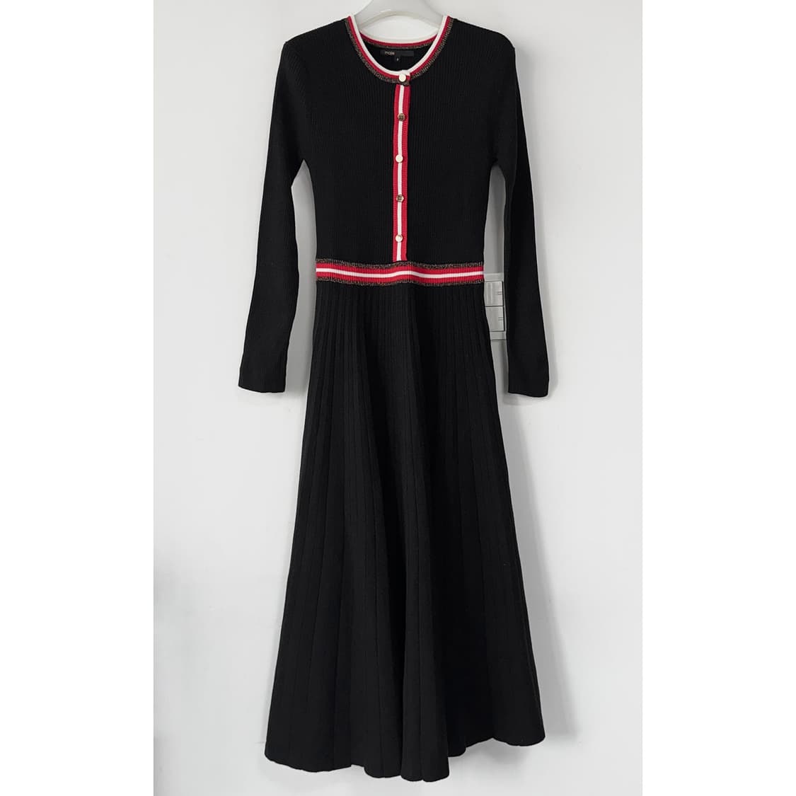 마쥬 maje 배색라인 버튼업 니트 원피스 상품이미지2