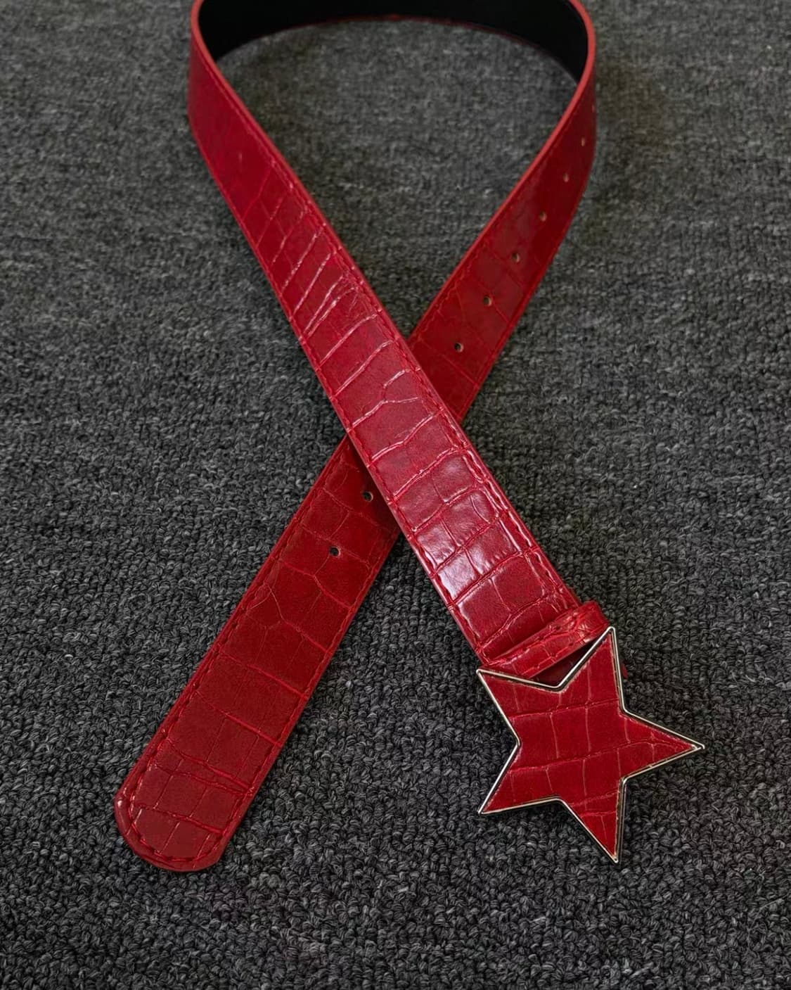 Red Star Croc Leather Belt 상품이미지2
