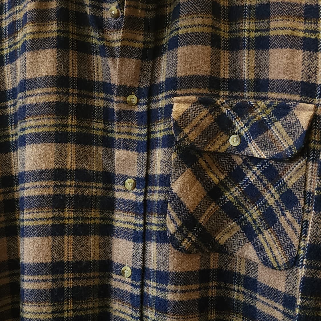90s 아메리칸 빈티지 체크셔츠 헤비 플란넬 워크셔츠 블루 xl 상품이미지5