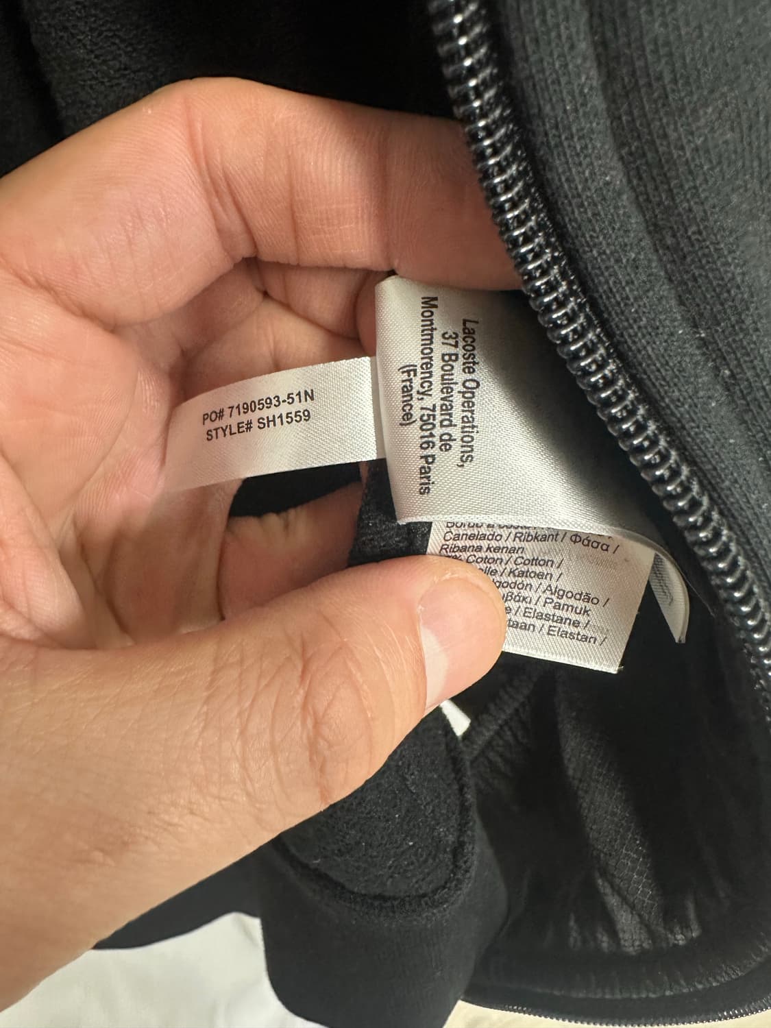 no.139 라코스테  블랙 집업가디건 자켓 2xl 상태s급 상품이미지5