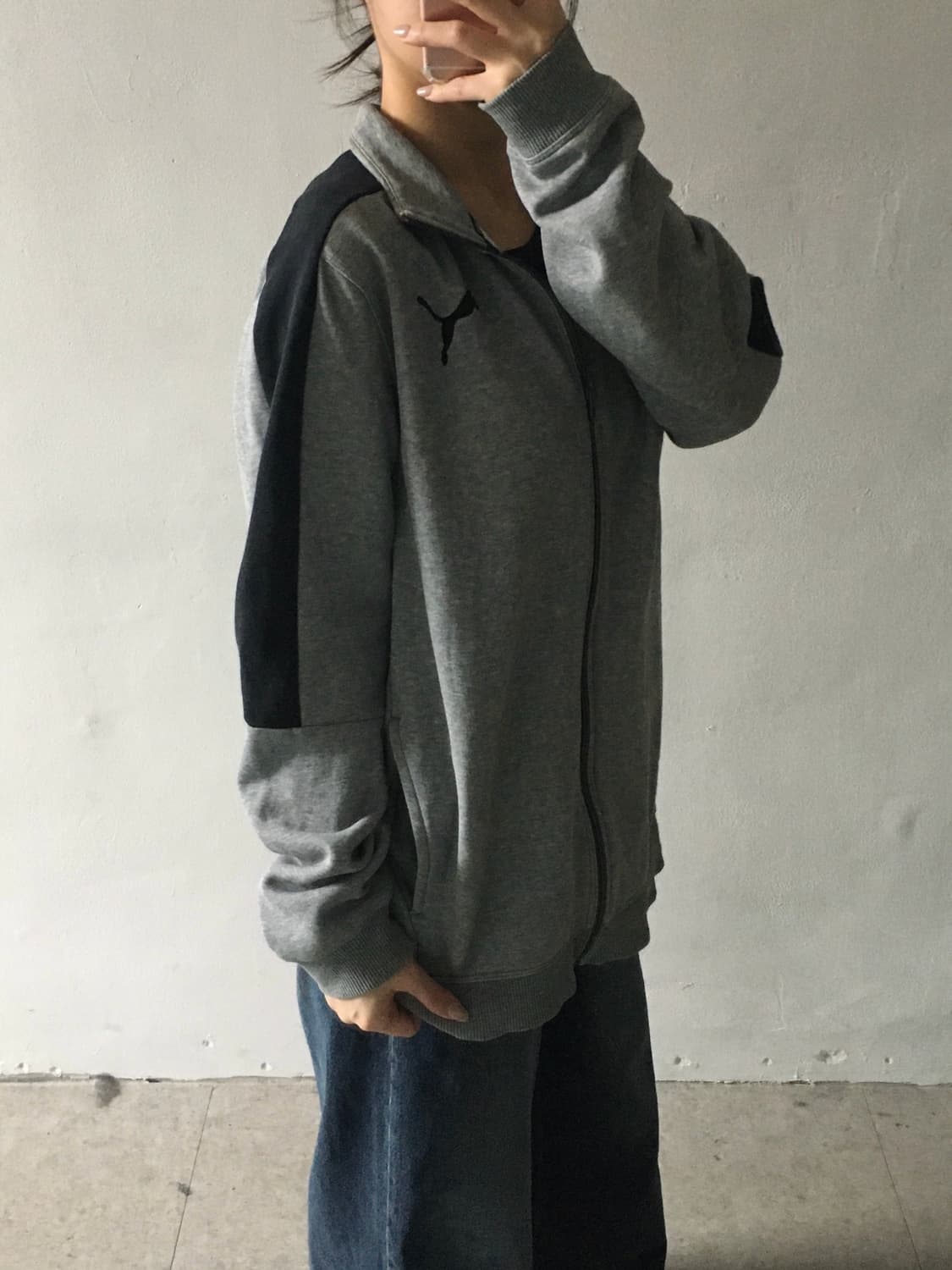 퓨마 자수 코튼집업 상품이미지2