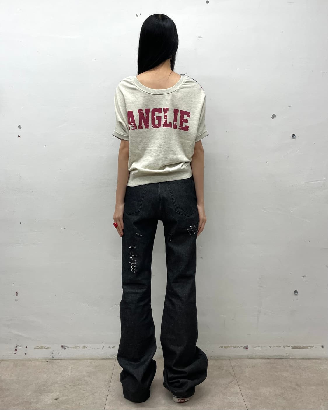  Big American flag washing ivory T-shirt 상품이미지7