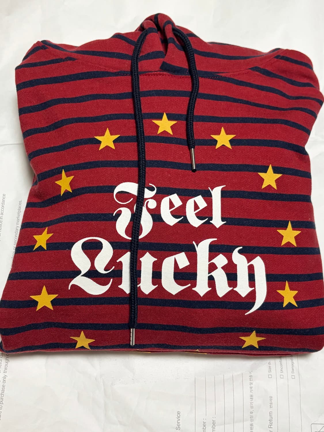 Lucky stripe hoodie red L사이즈 상품이미지3