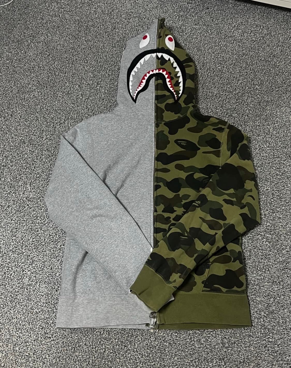 베이프 아수라 샤크 후드집업 그레이/카모 상품이미지7