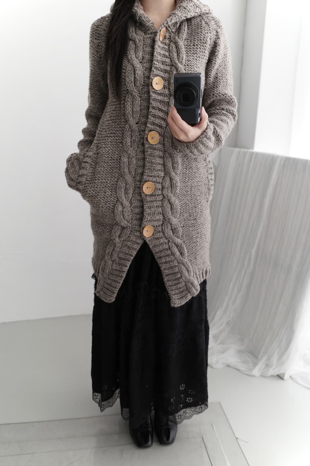 cable knit long cardigun 상품이미지6