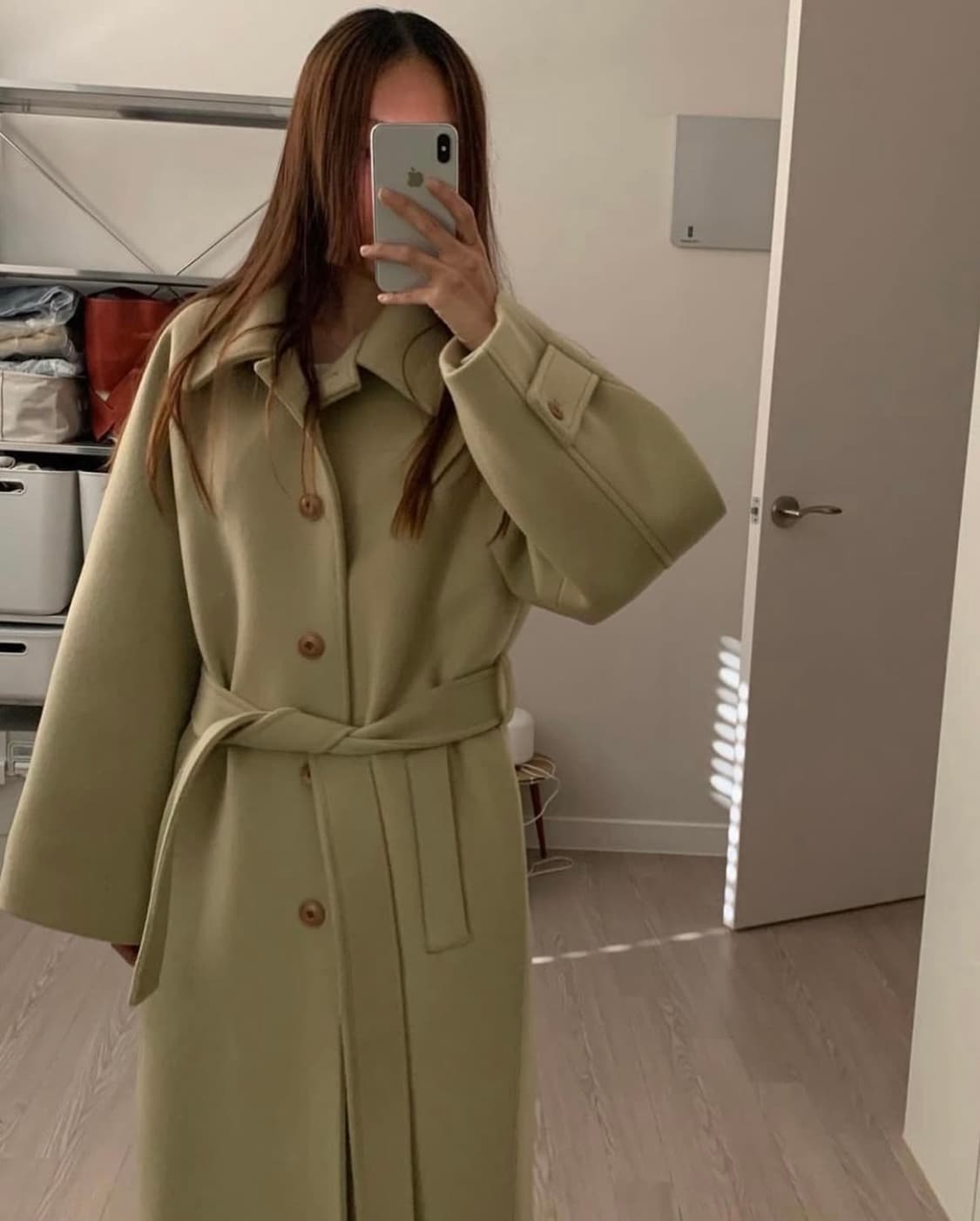 킨더살몬 캐시미어 싱글 오버핏 코트 상품이미지4