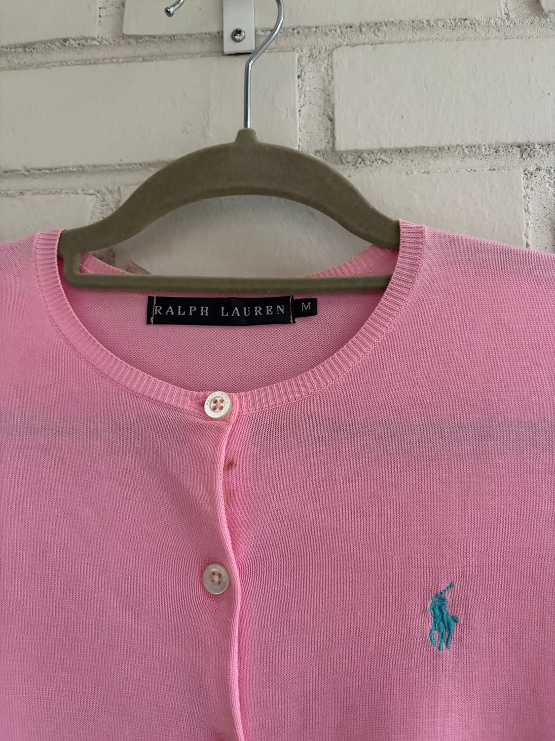 폴로 핑크 코튼 반팔 + 가디건 세트 상품이미지2