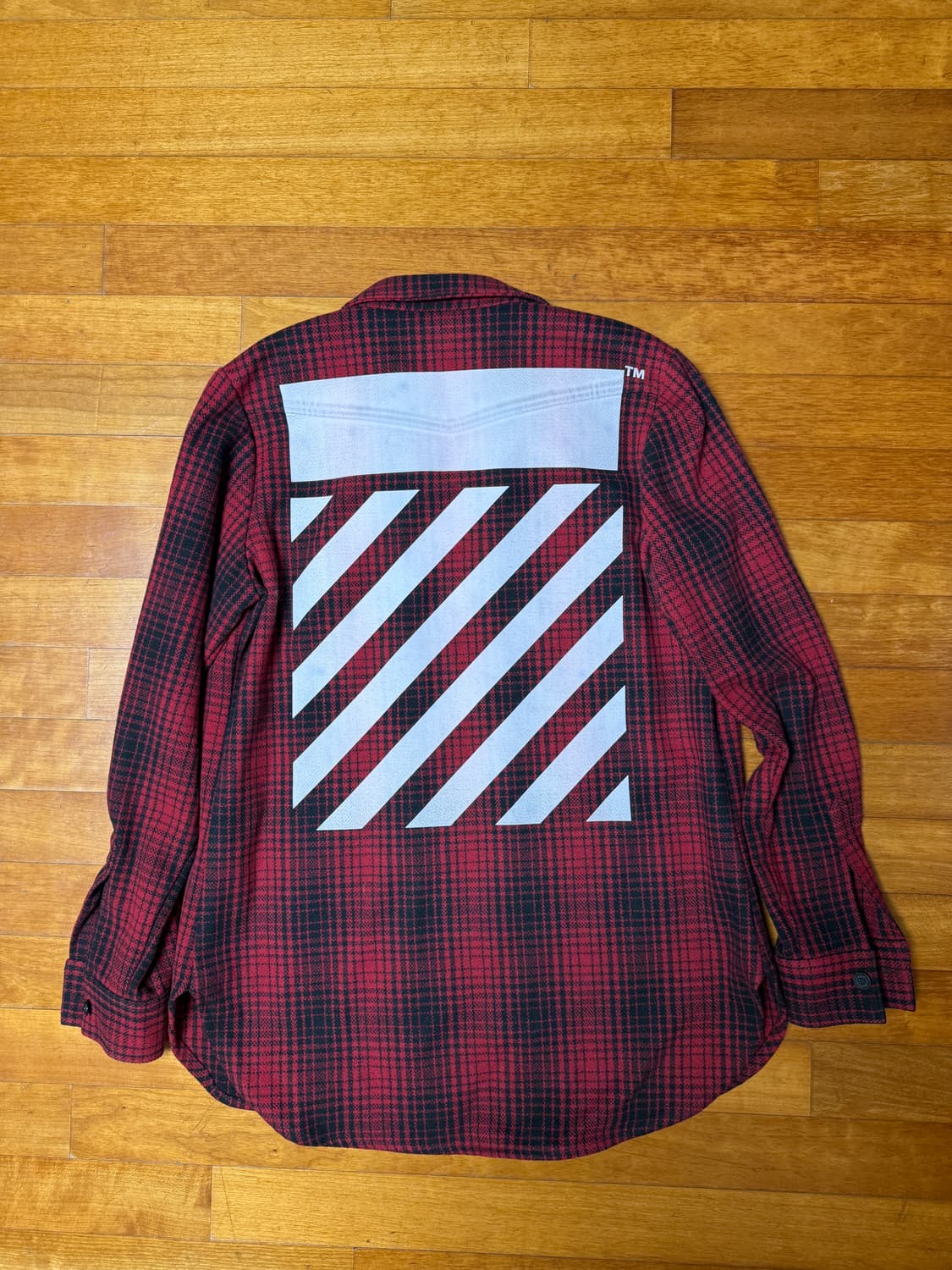 오프화이트 애로우 플란넬 셔츠 상품이미지2