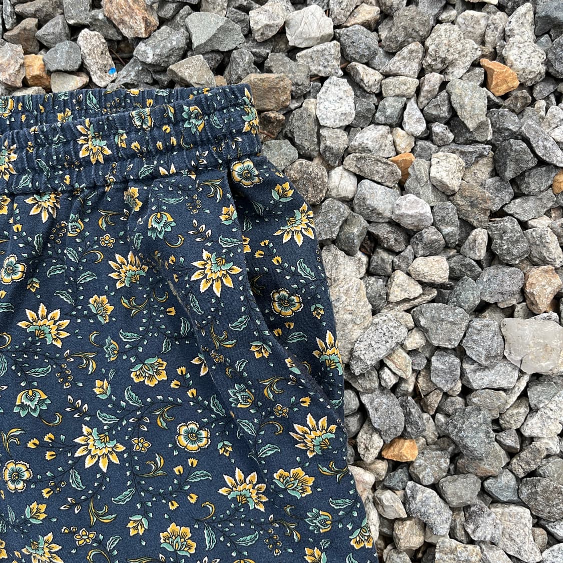 일본 빈티지 플라워 패턴 와이드 팬츠 (실측확인) 상품이미지3