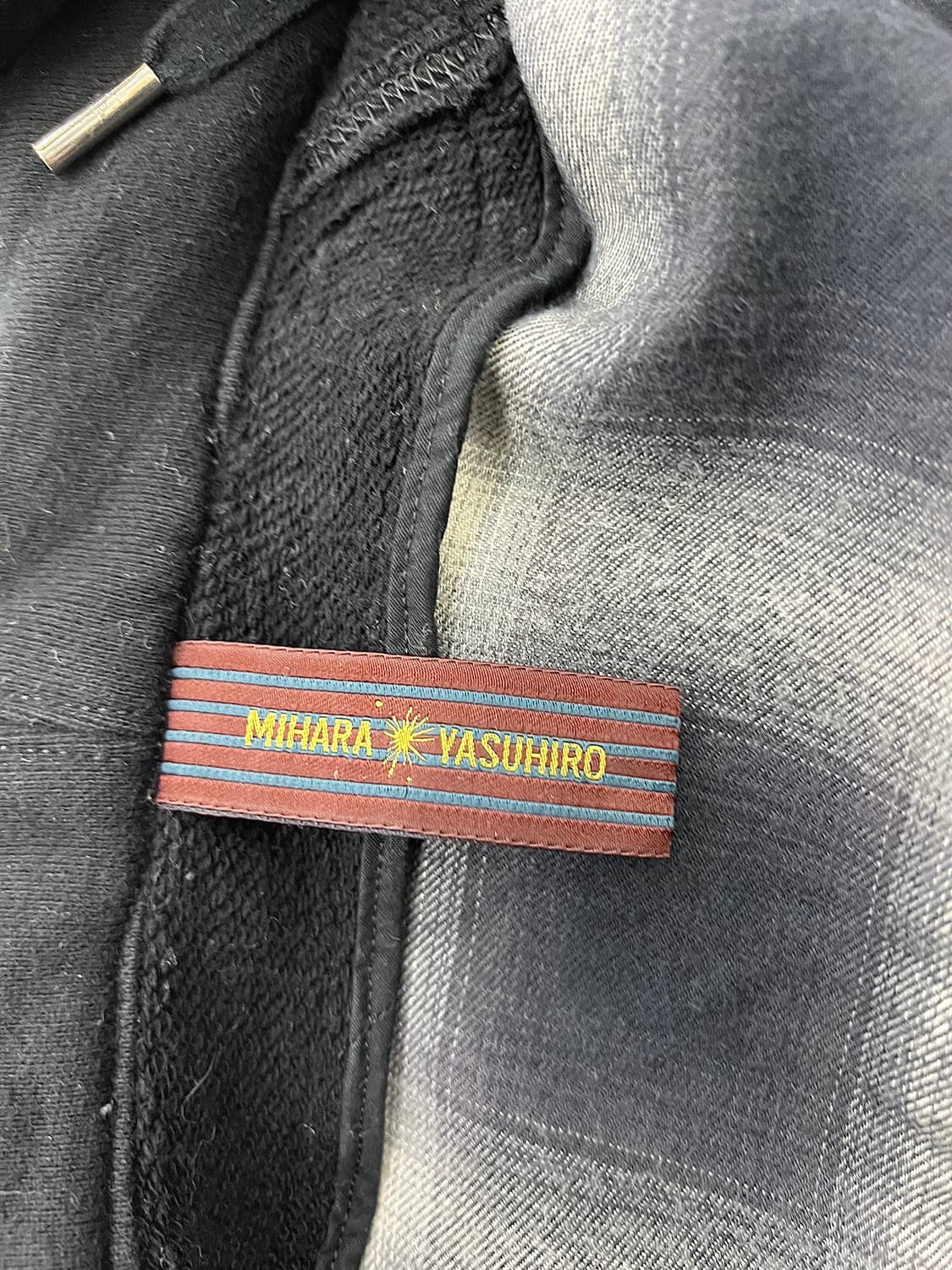미하라 야스히로 컴바인 블랙 체크 후디 셔츠 자켓 상품이미지8