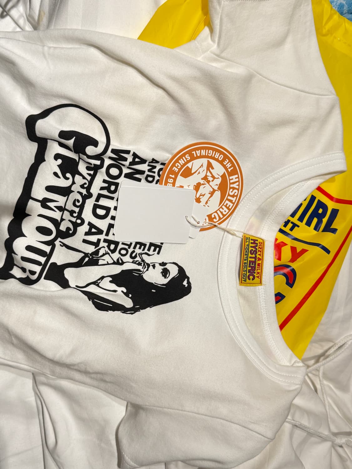 히스테릭글래머 스모킹 걸 치비 반팔 티셔츠 화이트 새상품 상품이미지2