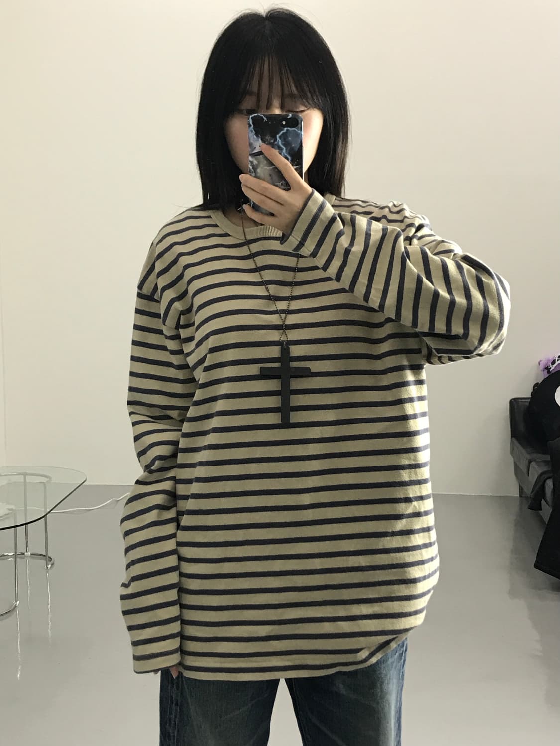  일본 유니클로 스트라이프 롱슬리브 상품이미지1